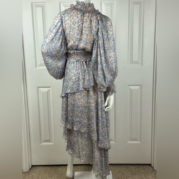 Elliatt Astrid Smocked Waist Maxi Dress Periwinkle Turtleneck Size Small. - Picture 16 of 16